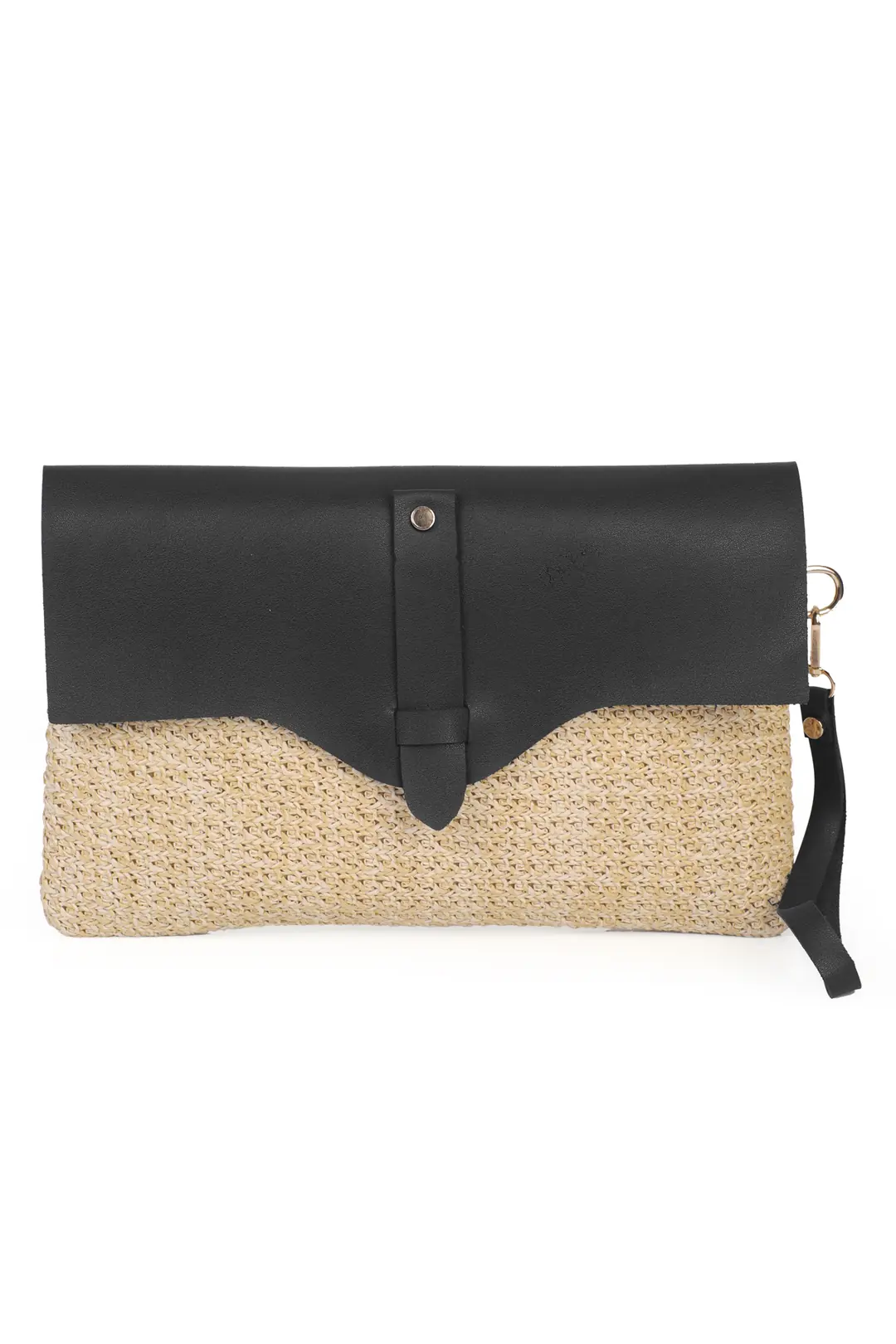 Cloe Mıknatıs Kapaklı Hasır Clutch Çanta
